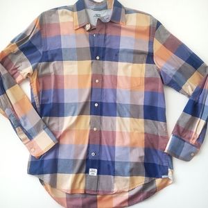 IZOD Saltwater Newport Oxford Relaxed Classic Plaid Button Down Shirt Medium